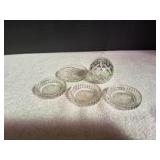 (4) Glass Coasters & Sugar Bowl