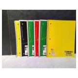 (6) 1-Subject Wide Ruled Spiral Notebooks