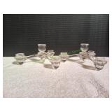 (2) Cambridge Crystal Glass 3-Arm Candle Epergne