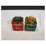 (2) Christmas Presents Trinket Boxes