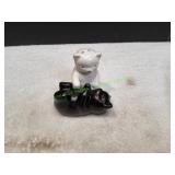 Vtg Ceramic Black & White Kitten S&P Shakers