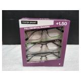 Foster Grant Optics Full Rim Readers, +1.50 3pk