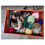 Tote of Crafting Supplies~Yarn, Material & More
