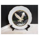 Vtg 9.5" Mother of Pearl Decorative Plate w/Stand