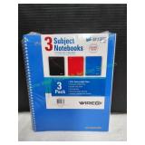 Top Flight 3-Subject Notebooks, College Ruled, 3pk
