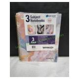 Top Flight 3-Subject Notebooks, College Ruled, 3pk