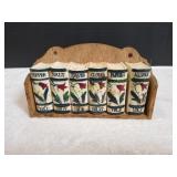 Vtg Mid Century Book Shaped Spice Rack