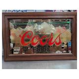 27.5x17.5 Coors Beer Framed Mirror