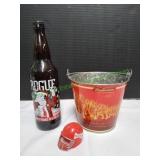 Budweiser Metal Bicket w/ Bottle & Helmet