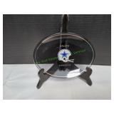Glass Dallas Cowboys Plate w/ Plate Stand