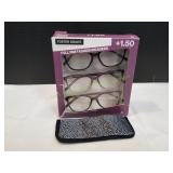 Foster Grant Design Optics Readers +1.50, 3pk
