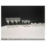 Vtg Etched Wine Glasses & More