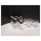 Vtg Silver-Fade Ombre Stemmed Glasses & More