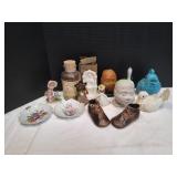 Vtg Plates, Baby Shoes, Figures & More