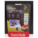 SanDisk Extreme MicroSDHC UHS-I Card, 2pk