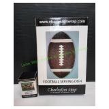 Football Serving Dish w/ Football Corn Holders