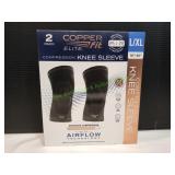 Copper Fit Elite Compression Knee Sleeves L/XL 2pk