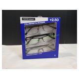 Foster Grant Design Optics Readers +2.50, 3pk