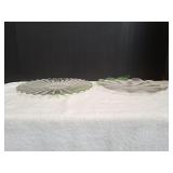 (2) Vtg 13" Glass Platters