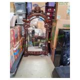 Vtg 30x55 Ornate Wood Mirror