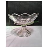 Vtg Heisey Ribbed Scalloped Compote