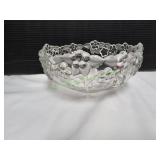 Vtg Mikasa Crystal Carmon Frosted Bowl