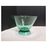Vtg Green Glass Pedestal Centerpiece