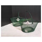 (2) Green Wire Baskets