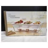 Triple Ceramic Food Warmer