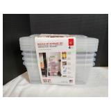 Iris 12.9Qt Storage Tote w/ Lid, 4pk