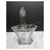 Vtg Heisey Hexagonal Glass Etched Basket w/