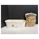 Metal Bucket Planter w/ Wine Corks