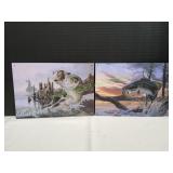 (2) Metal 12x17 Fishing Signs