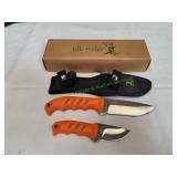 Elk Ridge Double Knife Set w/ Sheath, Orange