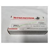 Winchester 380Auto 95gr FMJ Ammo, 50ct