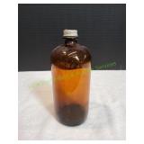 Vtg Brown Glass Apothecary Jar