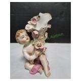 Vtg6"  Ucagco Ceramic Cherub Vase