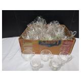 Vtg Clear Glass Punch Cups, Various Patterns