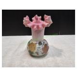 Vtg 5.5 Stevens & Williams Pink Cased Vase
