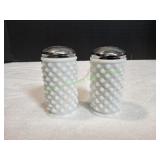 Vtg Fenton Hobnail Milk Glass Salt&Pepper Shakers