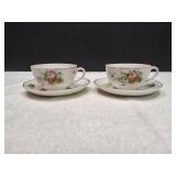 (2) Vtg Nippon Teacups w/ Saucers
