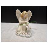 Vtg Angel w/ Lamb Figurine