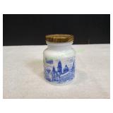 Vtg German Milk Glass Mustard Jar