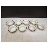 (8) Vtg P S Bavaria White Bowls w/ Gold Trim