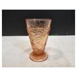 Vtg Indiana Glass Avocado Pink Tumbler