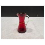 Pilgram Ruby Red Crackle Honey Pitcher