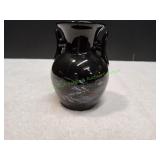 Vtg Asian Style Double Handle Bud Vase