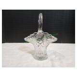 Vtg Princess House Crystal Floral Basket w/