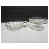 Vtg Heisey Cheese Stand & Handled Nappy Dish