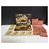 Vtg Cork-Back Placemats & Coasters